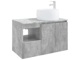 Ensemble de mobilier de salle de bain 2 pc gris béton cf64156