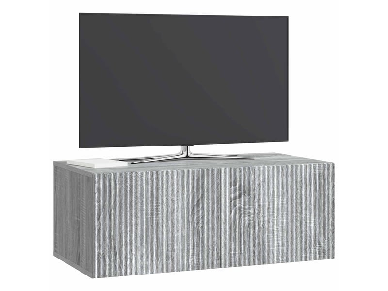 Meuble tv - banc tv - meuble de rangement mural 78,5 x 41 x 30 cm sonoma gris bois d'ingénierie  - Conforama C