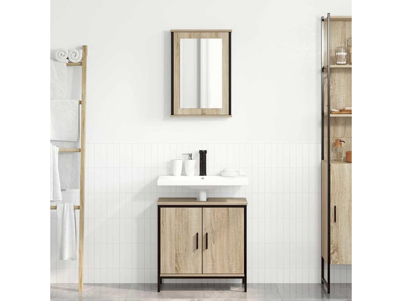  Ensemble de mobilier de salle de bain 2 pc marron cf64165  - Conforama B