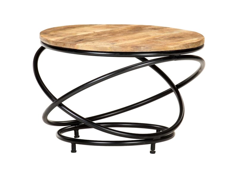 Table basse - table de salon - table à thé noir 60x60x40 cm bois massif de manguier brut  - Conforama E