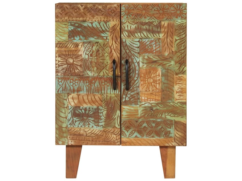  Buffet - bahut - meuble de rangement sculpté à la main 55x30x75 cm bois massif récupération  - Conforama D