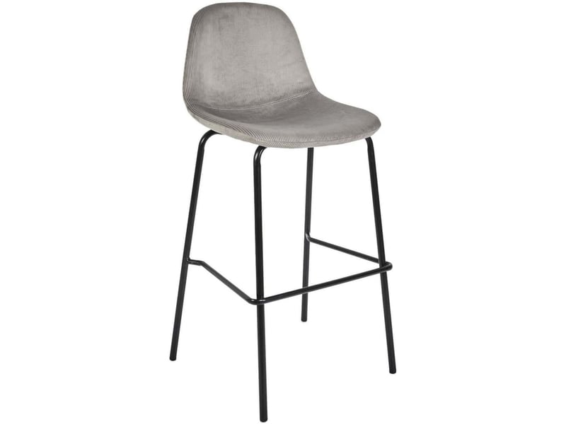  Chaise de bar en velours côtelé giulia gris (lot de 2)  - Conforama C