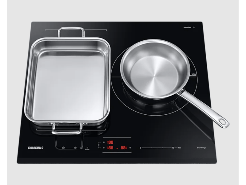 Samsung - table de cuisson induction 60cm 3 feux 7400w noir  nz63b6056gk - NZ63B6056GK - Conforama E