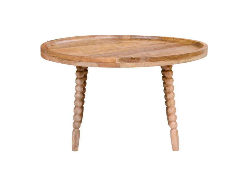  Table basse jammu en bois de manguier naturel, ø60×35 cm  - Conforama B