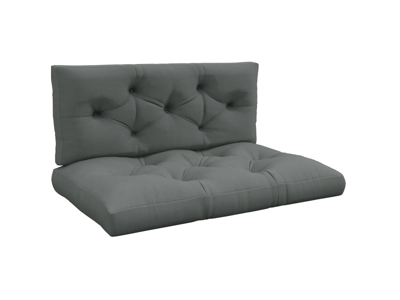  Coussin d'assise et dossier 120x80x12 cm à boutons gris clair  - Conforama A