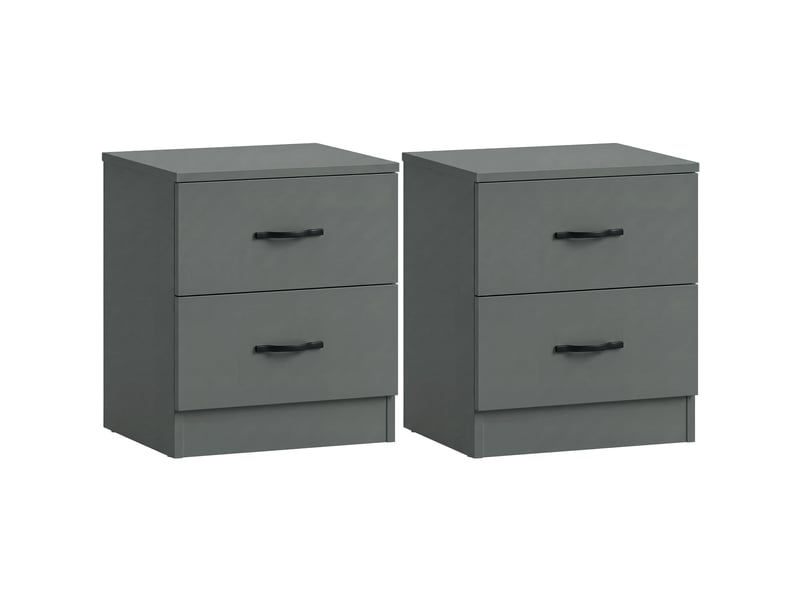  Table de chevet riano, commode de nuit, chambre, 47x40x36cm, set de 2, 2 tiroirs, vert 3332401 - Conforama A