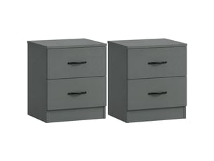 Table de chevet riano, commode de nuit, chambre, 47x40x36cm, set de 2, 2 tiroirs, vert