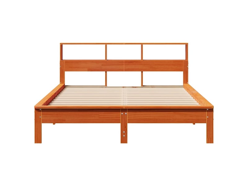  Lit double- lit adulte -  cadre de lit sans matelas  marron 150x200cm bois pin massif  - Conforama C