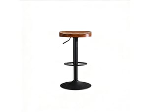tabouret de bar assise réglable en hauteur <strong>BEAOK</strong> - marron hauteur d'assise 90 cm vendu A l'unité