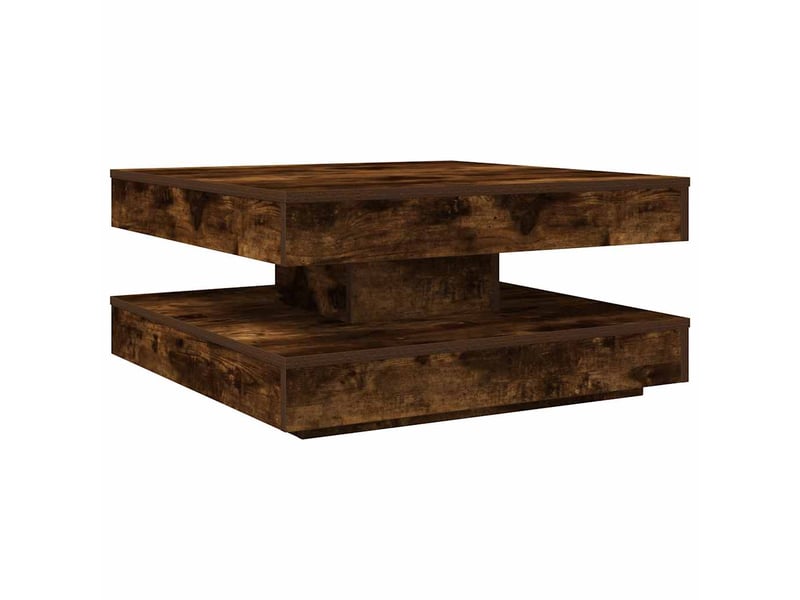  Table basse | table de salon rotative à 360 degrés chêne fumé 70x70x34,5 cm  - Conforama B