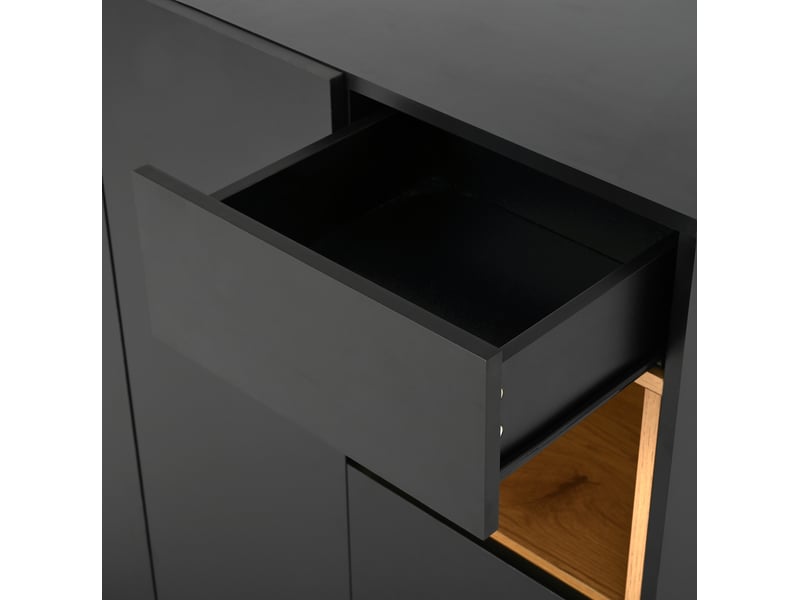  Meuble à chaussures 105x39,5x100,5 cm avec led 16 couleurs, rangements modulables, bois et noir  - Conforama E