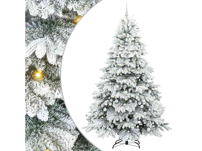  Sapin de noël, arbre de noël artificiel avec 300 led blanc 240 cm pe et pvc cf61231  - Conforama A