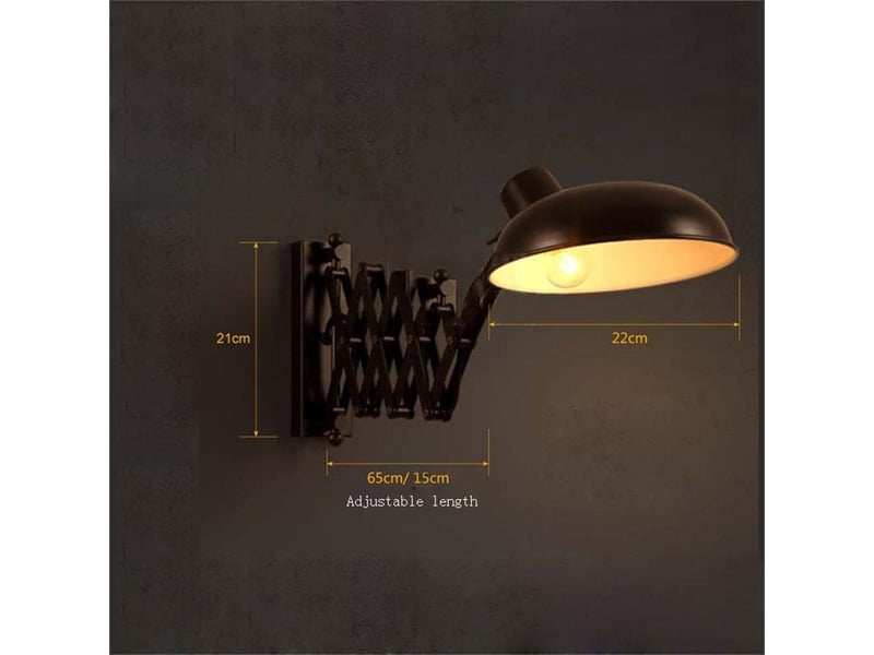  Applique murale bras articulé - 1 lumière noir  pour  salon  chambre  cuisine  salle à manger  - Conforama E