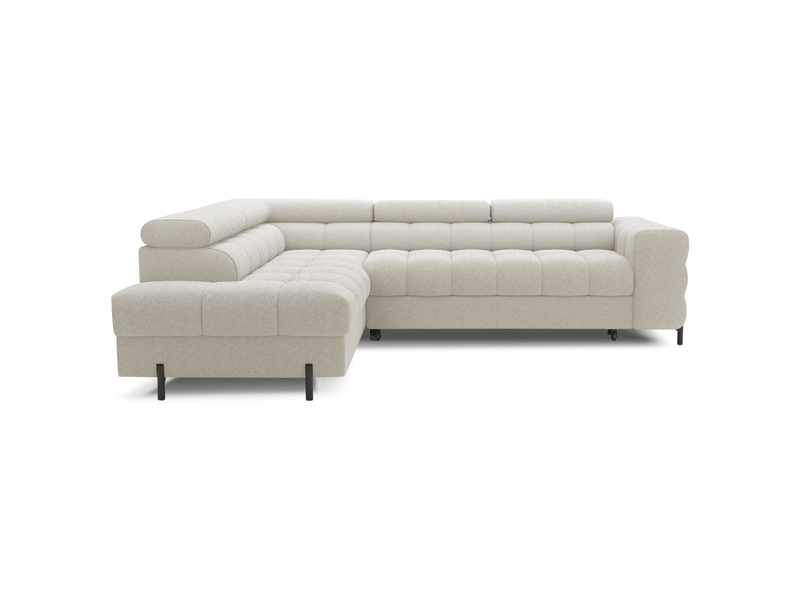  Canapé d'angle gauche ferrum beige clair avec coffre avec coffre 276x93x200cm  - Conforama A