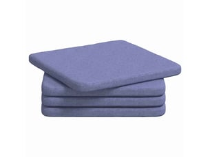 Lot de 4 coussins de siège, coussins décoratifs tissu bleu denim 40 x 40 x 3 cm cf59957
