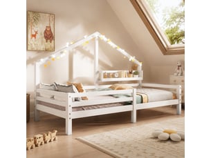 Lit simple 90x200 cm <strong>STILVORA</strong>  <strong></strong> coloris blanc