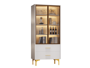 Vitrine coloris blanc 3 étagère(s) - 70 cmx150 cm