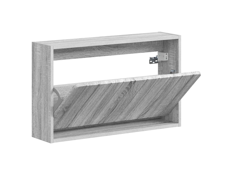  Meuble à chaussures mural, armoire à chaussures zwolle 71x17x43 cm sonoma gris  - Conforama C