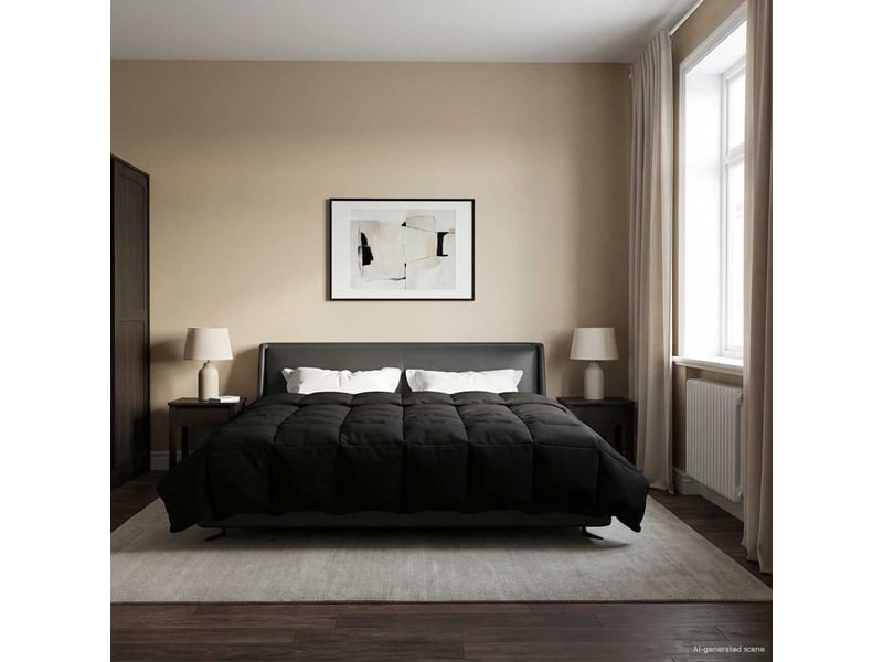  Duvet - couette complet toute l'année 200 x 220 cm 4 saisons noir  - Conforama D