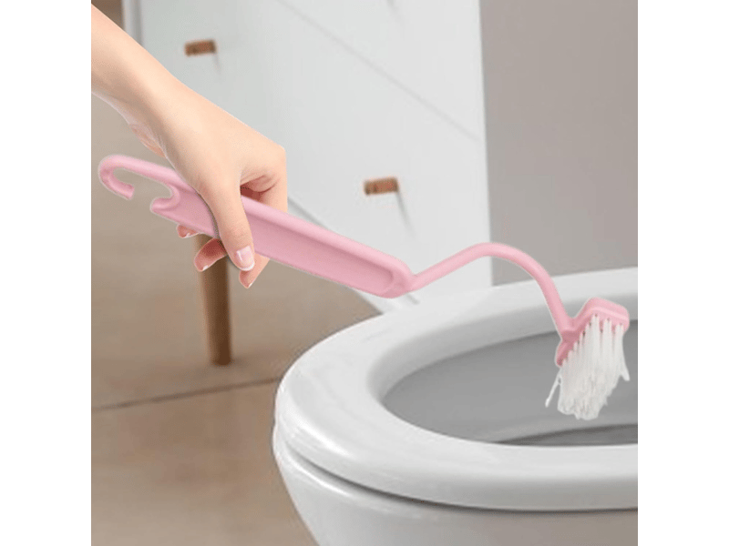 Brosse wc contour | brosse wc en s à poils souples | brosse coudée pour le nettoyage des toilettes, de la cuisine et de la salle de bain - Conforama D