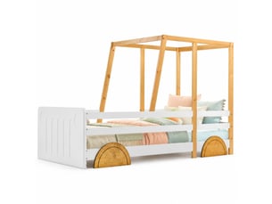 Lit simple 90x200 cm STILVORA coloris blanc