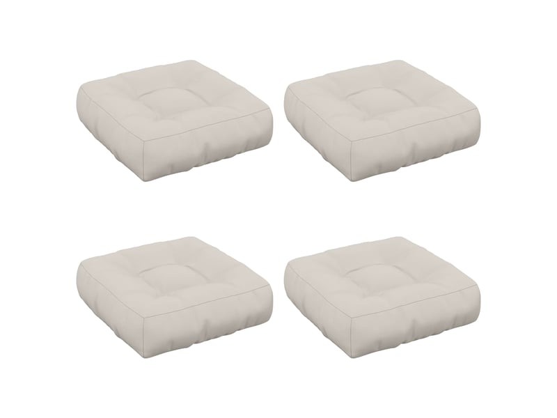 Lot de 4 coussins de siège, coussins d'assise vianen 100 % polyester blanc cf60649 - Conforama A
