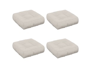 Lot de 4 coussins de siège, coussins d'assise vianen 100 % polyester blanc cf60649