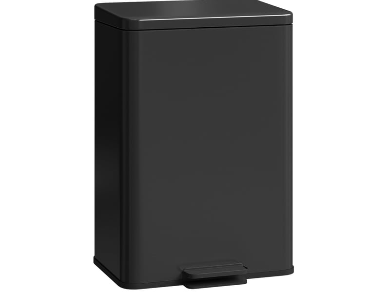 Poubelle à pédale 20 l noire en acier inoxydable avec couvercle silencieux et seau amovible pour la maison - Conforama A