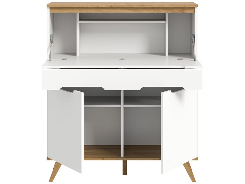 Secrétaire stockholm (lxhxp : env. 100x118x40 cm) blanc  - Conforama D