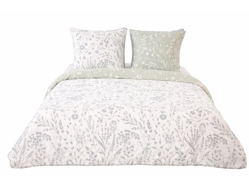 Parure de lit harmonie végétale – satin de coton bio 78 fils PAR_SUSIE220 - Conforama A