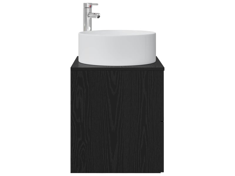 Vanité de lavabo mural, meuble de rangement chêne noir 49.5x44.5x65.5 cm - Conforama D