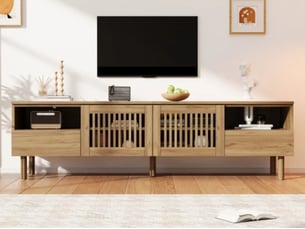 Meuble tv coloris bois clair 180 cm <strong>SEYAKANY</strong> <strong></strong>