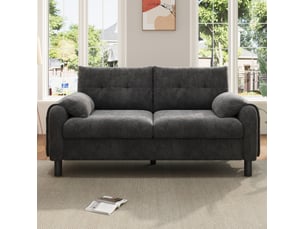 Canapé droit fixe MAISENTIEL 2 places Polyester gris
