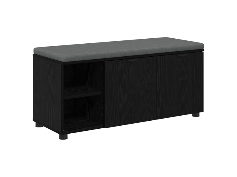 Banc d'entrée, banc interieur avec coussin chêne noir 100x38x46 cm shl89469  - Conforama A
