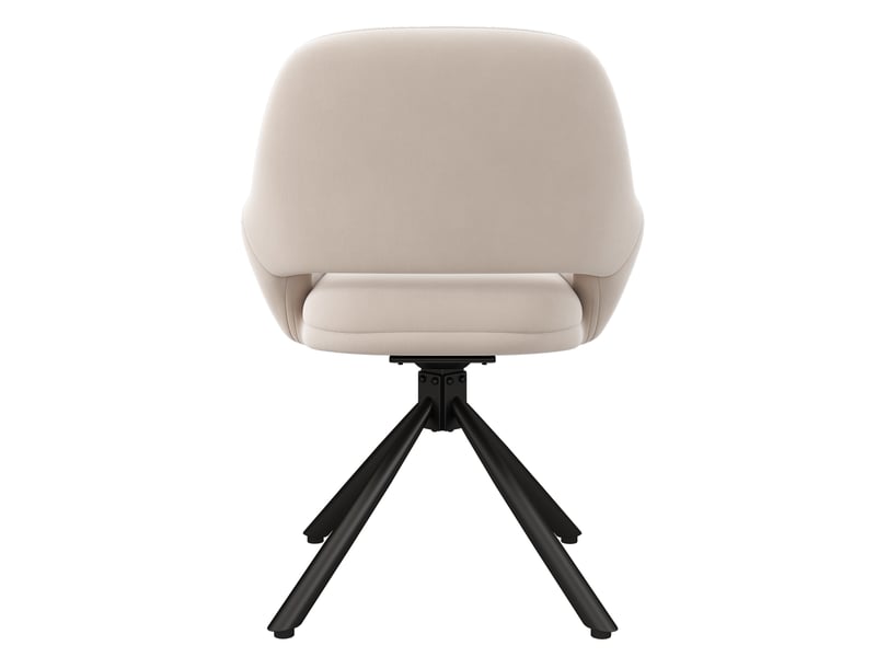  Chaise de salle à manger pivotante lot de 4 avec accoudoirs  - structure métal velours beige  - Conforama E