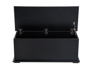 Grand coffre de rangementà jouets avec charnière verrouillable, en bois, 100 x 40 x 40 cm, noir