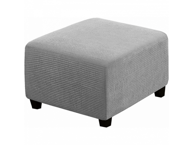  Housse de tabouret carrée élastique pour tabouret de rangement et repose - pieds gris clair  - Conforama A