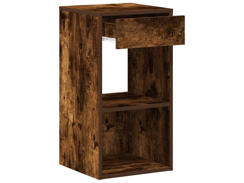  Lot de 2 tables de chevet - cabinet de chevet - table de nuit avec tiroir chêne fumé 35x34x66,5 cm  - Conforama E