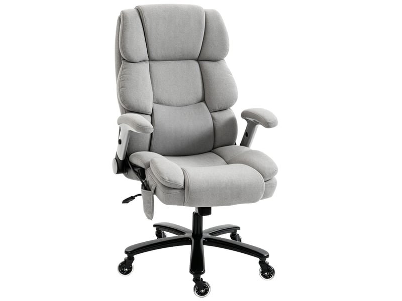  Chaise de bureau avec soutien lombaire gonflable réglable, gris clair, assise 57 cm  - Conforama A