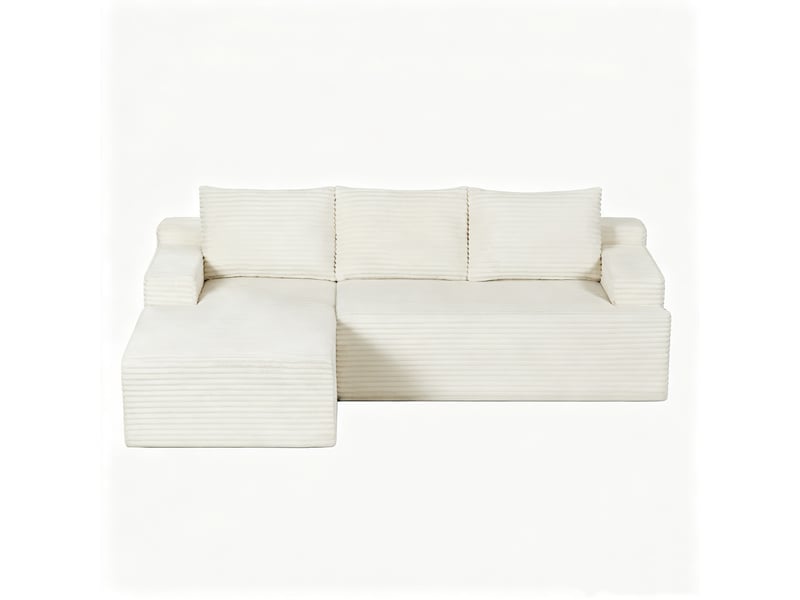  Canapé d'angle modulable 238 x 152 x 66 cm – beige – assise profonde, sans montage et convertible  - Conforama A