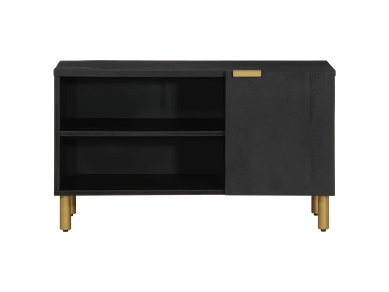  Meuble tv - banc tv - meuble de rangement noir 80x33x46 cm bois d'ingénierie  - Conforama C