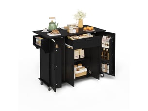Desserte 4 portes 1 tiroir coloris noir mdf