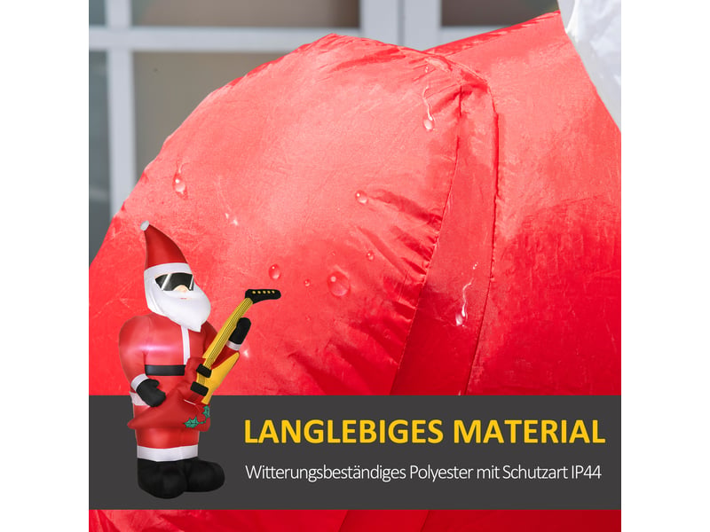  Père noël gonflable lumineux led avec souffleur rouge et blanc 140 x 75 x 215 cm  - Conforama E