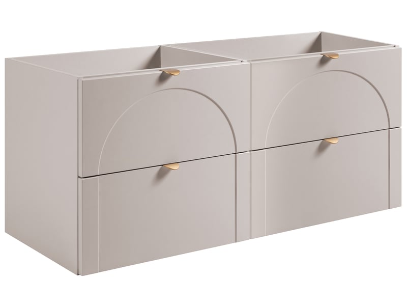  Ensemble de 2 meubles sous-vasque suspendus aura 120 cm cachemire mat k  - Conforama A