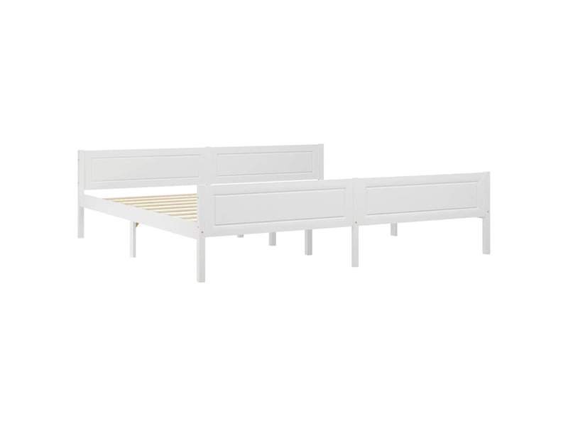  Lit double- lit adulte -  cadre de lit sans matelas bois massif de pin blanc 200x200 cm  - Conforama A