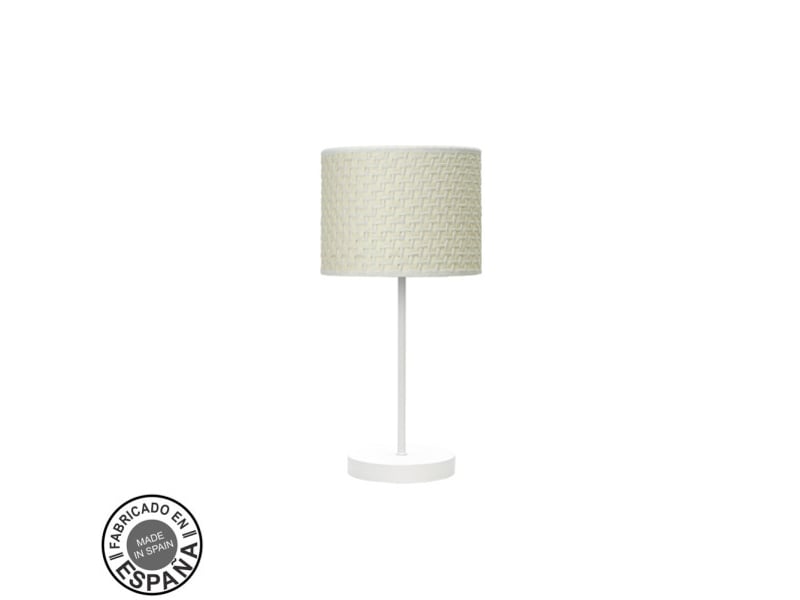  Fabrilamp moda lampe à poser blanc, abat-jour textile motif cannage blanc, 1 x e14, 42 cm 212470051 - Conforama A