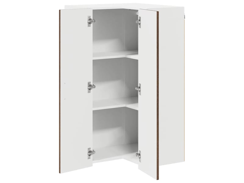  Meuble mural de cuisine, armoire d'angle cuisine lucca chêne brun 57x57x100cm  - Conforama E