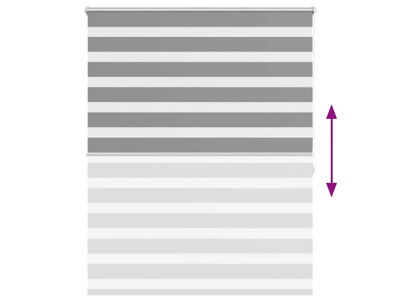  Store vénitien zebra, store de fenêtre 140,9 x 175 cm, largeur du tissu 136,7 cm, gris cf48203  - Conforama E