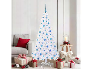 Sapin de noël artificiel, arbre de noël avec 300 led blanc 180 cm pvc et acier shl1452