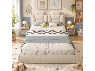 Lit 2 places 140x200 cm <strong></strong>  <strong>CozyNest</strong> coloris beige